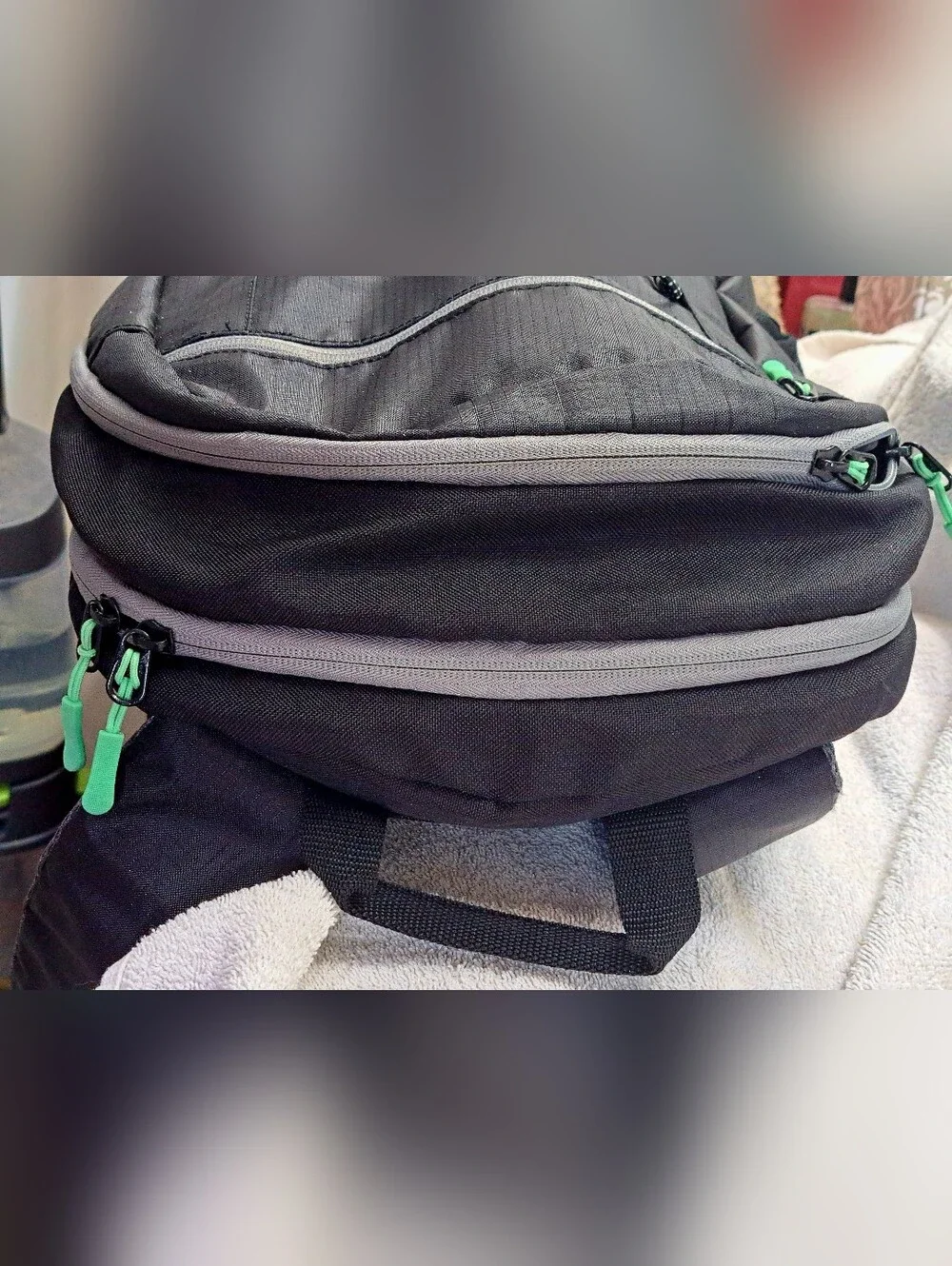 HP Black Laptop Backpack with Green Accents